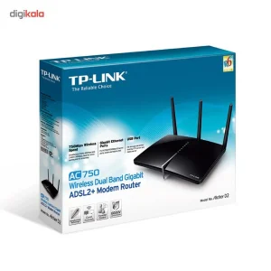 مودم روتر +ADSL2 دوبانده بی‌سیم AC750 تی پی-لینک مدل Archer D2