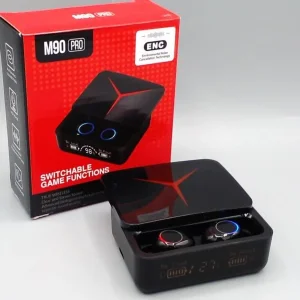 هدفون بلوتوثی مدل M90 Pro بدون قابلیت نویز کنسلینگ، درگاه شارژ USB Type-C، با قابلیت شارژ سریع، دارای نشانگر LED، امکان استفاده به عنوان پاوربانک، مقاوم در برابر آب
