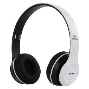 هدفون بلوتوثی مدل P47 EDR بدون قابلیت نویز کنسلینگ، درگاه USB Type-C، دارای شیار کارت حافظه، مقاومت در برابر رطوبت و عرق