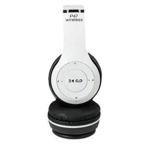 هدفون بلوتوثی مدل P47 EDR بدون قابلیت نویز کنسلینگ، درگاه USB Type-C، دارای شیار کارت حافظه، مقاومت در برابر رطوبت و عرق
