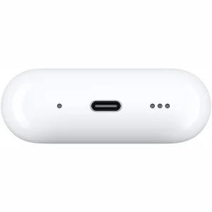 هدفون بلوتوثی اپل مدل AirPods Pro 2nd Generation با نویز کنسلینگ فعال (ANC)، نویز کنسلینگ میکروفون (ENC)، درگاه شارژ USB Type-C، با قابلیت شارژ بی‌سیم، دارای میکروفون دوگانه از نوع Beamforming، مقاومت در برابر رطوبت و عرق