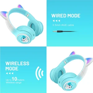 هدفون بیسیم طرح گربه مدل hifi akz51