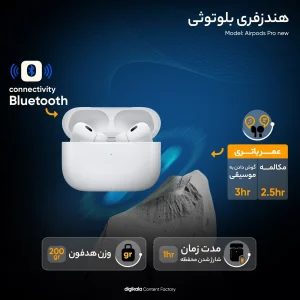 هدفون بلوتوثی مدل AirPods Pro 2nd Generation بدون قابلیت نویز کنسلینگ