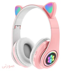 هدفون بلوتوثی مدل Earcat-B39 بدون قابلیت نویز کنسلینگ، درگاه شارژ microUSB، دارای میکروفون داخلی، با قابلیت تنظیم اندازه سری هدفون، دارای نورپردازی RGB