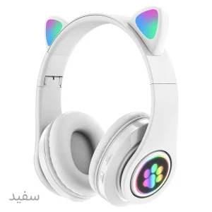 هدفون بلوتوثی مدل Earcat-B39 بدون قابلیت نویز کنسلینگ، درگاه شارژ microUSB، دارای میکروفون داخلی، با قابلیت تنظیم اندازه سری هدفون، دارای نورپردازی RGB