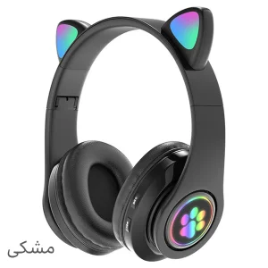هدفون بلوتوثی مدل Earcat-B39 بدون قابلیت نویز کنسلینگ، درگاه شارژ microUSB، دارای میکروفون داخلی، با قابلیت تنظیم اندازه سری هدفون، دارای نورپردازی RGB