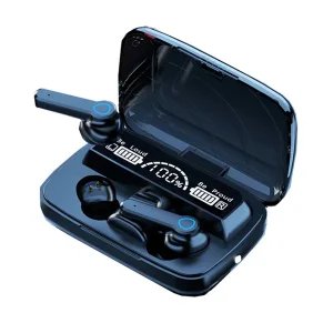 هدفون بلوتوثی مدل air pods m19 بدون قابلیت نویز کنسلینگ، درگاه شارژ microUSB، دارای کنترلر لمسی روی گوشی‌ها، امکان استفاده از محفظه شارژ به عنوان پاور بانک