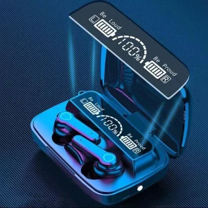هدفون بلوتوثی مدل air pods m19 بدون قابلیت نویز کنسلینگ، درگاه شارژ microUSB، دارای کنترلر لمسی روی گوشی‌ها، امکان استفاده از محفظه شارژ به عنوان پاور بانک