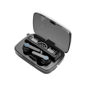 هدفون بلوتوثی مدل air pods m19 بدون قابلیت نویز کنسلینگ، درگاه شارژ microUSB، دارای کنترلر لمسی روی گوشی‌ها، امکان استفاده از محفظه شارژ به عنوان پاور بانک