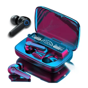 هدفون بلوتوثی مدل air pods m19 بدون قابلیت نویز کنسلینگ، درگاه شارژ microUSB، دارای کنترلر لمسی روی گوشی‌ها، امکان استفاده از محفظه شارژ به عنوان پاور بانک