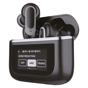 هدفون بلوتوثی لوکسار مدل V8 دارای نویز کنسلینگ فعال (ANC) و نویز کنسلینگ میکروفون (ENC)، درگاه شارژ UBC Type-C، دارای نمایشگر روی محفظه شارژ