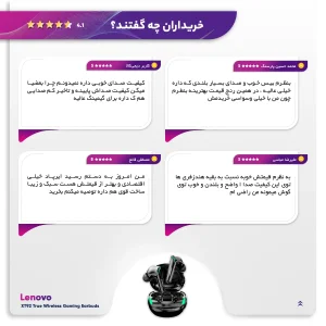 هدفون مخصوص بازی بلوتوثی لنوو مدل FAT XT92 QAZ