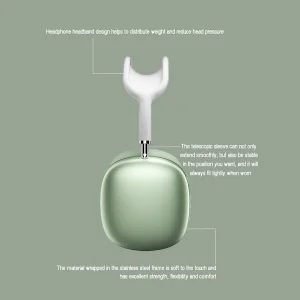 هدفون بلوتوثی مدل Airpods Max P9 بدون نویز کنسلینگ، درگاه شارژ USB Type-C، دارای میکروفون با کیفیت 105 دسی‌بل، مقاوم در برابر رطوبت و عرق