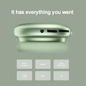 هدفون بلوتوثی مدل Airpods Max P9 بدون نویز کنسلینگ، درگاه شارژ USB Type-C، دارای میکروفون با کیفیت 105 دسی‌بل، مقاوم در برابر رطوبت و عرق