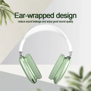 هدفون بلوتوثی مدل Airpods Max P9 بدون نویز کنسلینگ، درگاه شارژ USB Type-C، دارای میکروفون با کیفیت 105 دسی‌بل، مقاوم در برابر رطوبت و عرق