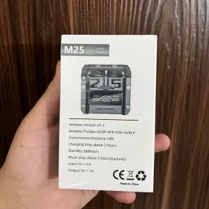 هدفون بلوتوثی دامیکس مدل M25-game بدون قابلیت نویز کنسلینگ، درگاه شارژ USB Type-C، امکان استفاده به صورت پاور بانک مقاوم در برابر آب