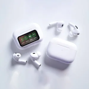 هدفون بلوتوثی لوکسار مدل A9 Pro دارای نویز کنسلینگ فعال (ANC) و نویز کنسلینگ میکروفون (ENC)، درگاه شارژ USB Type-C دارای نمایشگر روی صفحه محفظه شارژ، مقاوم در برابر رطوبت و عرق