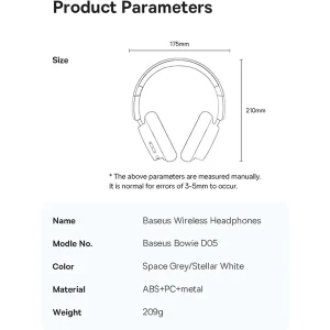 هدفون بلوتوثی باسئوس مدل Bowie D05