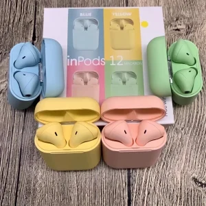 هدفون بلوتوثی مدل inPods 12 بدون نویز کنسلینگ، درگاه شارژ لایتنینگ، با قابلیت شارژ سریع، مقاوم در برابر رطوبت و عرق