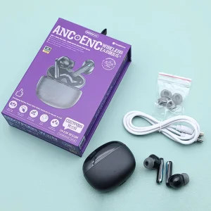 هدفون بلوتوثی ریمکس مدل Cozy Pods دارای نویز کنسلینگ فعال (ANC) و نویز کنسلینگ میکروفون (ENC)، درگاه شارژ USB Type-C، پشتیبانی از فرمان لمسی