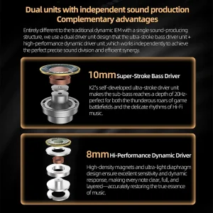 هندزفری کی زد مدل Duet 3.5mm Version