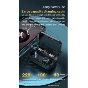 هدفون بلوتوثی مدل M10 بدون نویز کنسلینگ، درگاه شارژ microUSB، دارای نشانگر LED، قابلیت استفاده به عنوان پاوربانک