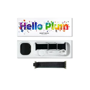 ساعت هوشمند هلو پلام مدل H15 ULTRA دارای قابلیت های صفحه نمایش رنگی، صفحه نمایش لمسی، کنترل موسیقی (Music Player)، قابلیت مکالمه از طریق بلوتوث، قابلیت تغییر طرح ساعت یا تم، ضد آب بند پارچه ای