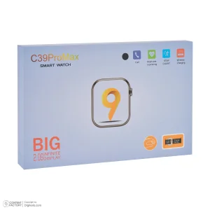 ساعت هوشمند مدل C39 Pro MAX دارای قابلیت های کنترل موسیقی (Music Player)، قابلیت مکالمه از طریق بلوتوث، پشتیبانی از زبان فارسی در منو و سیستم‌عامل بند چرم مصنوعی