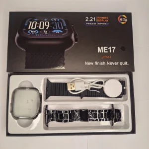 ساعت هوشمند 2.21 اینچی مدل me17 ultra3 با بند سیلیکونی و استیل