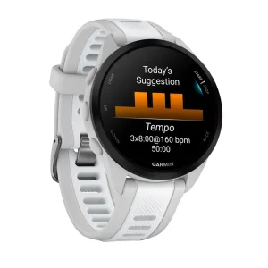ساعت هوشمند گارمین مدل Forerunner 165 دارای قابلیت های کنترل موسیقی (Music Player)، قابلیت تغییر طرح ساعت یا تم بند سیلیکون