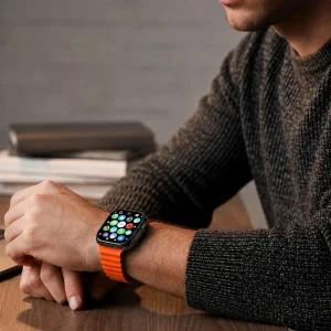ساعت هوشمند 49 میلیمتری مفیت پلاس مدل 1+7 با بند سیلیکونی به همراه هدفون بلوتوثی