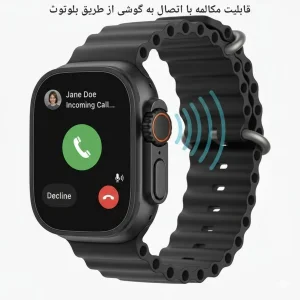 ساعت هوشمند 49 میلیمتری مفیت پلاس مدل 1+7 با بند سیلیکونی به همراه هدفون بلوتوثی