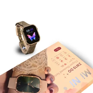 ساعت هوشمند مدل ZW10 41mm صفحه نمایش لمسی رنگی با بند استیل نگین دار