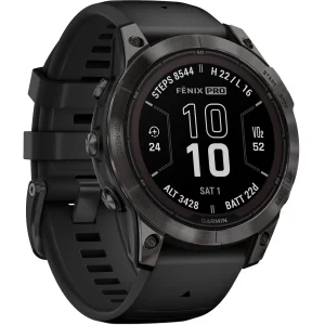 ساعت هوشمند گارمین مدل Fenix 7 pro Sapphire Solar دارای قابلیت های کنترل موسیقی (Music Player)، کنترل سطح اکسیژن خون، ضد آب، صفحه نمایش لمسی بند سیلیکون