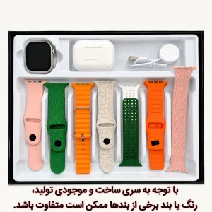 ساعت هوشمند 46 میلی متری مدل پلاس با بند سیلیکونی به همراه هدفون بلوتوثی