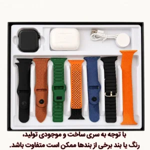ساعت هوشمند 46 میلی متری مدل پلاس با بند سیلیکونی به همراه هدفون بلوتوثی