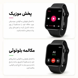 ساعت هوشمند 46 میلی متری مدل پلاس با بند سیلیکونی به همراه هدفون بلوتوثی