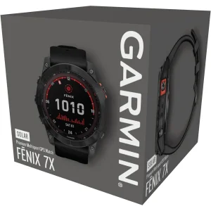ساعت هوشمند گارمین مدل Fenix 7x SOLAR دارای قابلیت های صفحه نمایش لمسی , کنترل موسیقی (Music Player) , کنترل سطح اکسیژن خون، بند سیلیکون