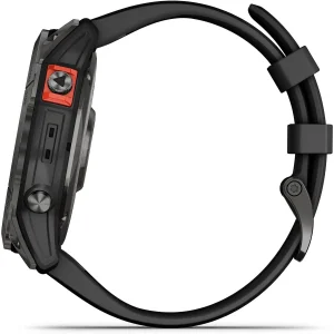 ساعت هوشمند گارمین مدل Fenix 7x SOLAR دارای قابلیت های صفحه نمایش لمسی , کنترل موسیقی (Music Player) , کنترل سطح اکسیژن خون، بند سیلیکون