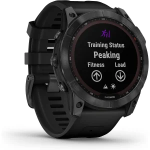 ساعت هوشمند گارمین مدل Fenix 7x SOLAR دارای قابلیت های صفحه نمایش لمسی , کنترل موسیقی (Music Player) , کنترل سطح اکسیژن خون، بند سیلیکون