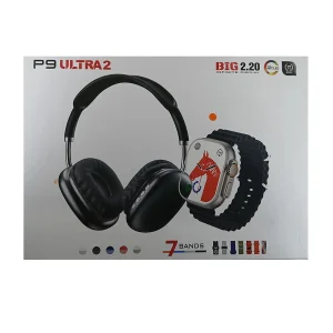 ساعت هوشمند مدل P9 Ultra2 pack با قابلیت کنترل موسیقی بند سیلیکونی به همراه هدفون