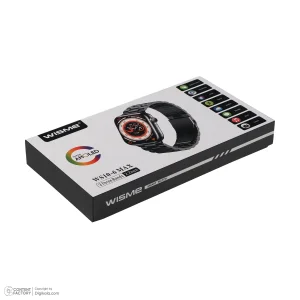 ساعت هوشمند ویزمی مدل WS10-6 MAX دارای قابلیت های صفحه نمایش رنگی، صفحه نمایش لمسی و شمارنده ضربان قلب بند سیلیکونی