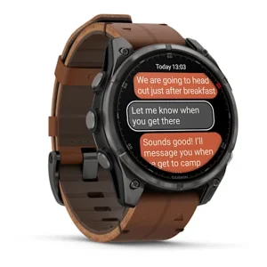 ساعت هوشمند 47 میلی‌متری گارمین مدل Fenix 8 Pro با بند چرمی به همراه بند سیلیکونی