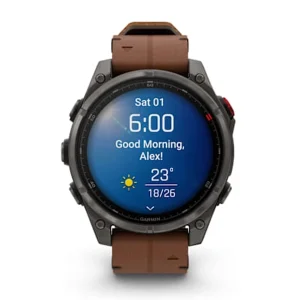 ساعت هوشمند 51 میلی‌متری گارمین مدل Fenix 8 Pro با بند چرمی به همراه بند سیلیکونی