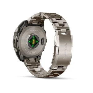 ساعت هوشمند گارمین مدل Fenix 8 - 47mm دارای قابلیت های صفحه نمایش لمسی، کنترل موسیقی، کنترل سطح اکسیژن خون، ضد آب، بند تیتانیوم