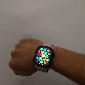ساعت هوشمند مدل  ویزمی ultra2، سایز۴۸، شمارنده ضربان قلب، گام شمار، قابلیت مکالمه مستقیم، پشتیبانی از زبان فارسی، بند رولکس