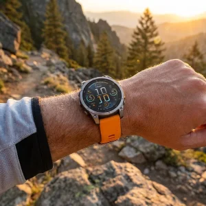 ساعت هوشمند گارمین مدل Fenix 8 - 47mm دارای قابلیت های صفحه نمایش لمسی، کنترل موسیقی، کنترل سطح اکسیژن خون، ضد آب، بند سیلیکون