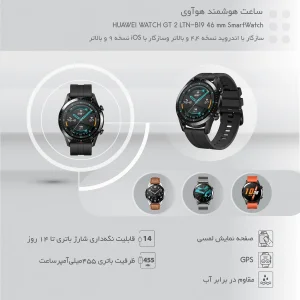 ساعت هوشمند هوآوی مدل WATCH GT 2 LTN-B19 46 mm بند لاستیکی