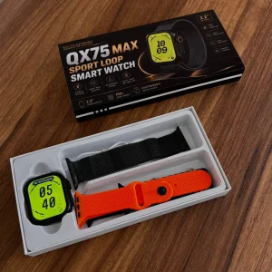ساعت هوشمند 49 میلی متری مدل QX75 MAX با بند فلزی