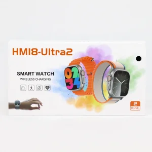 ساعت هوشمند مدل HMl8-Ultra2 با قابلیت صفحه نمایش رنگی و لمسی، کنترل موسیقی، کنترل سطح اکسیژن خون، مکالمه با بلوتوث، پشتیبانی از زبان فارسی و امکان تغییر تم ساعت و بند سلیکونی